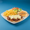 Shoarma schotel met gesmolten kaas