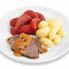 Runderlapje in champignonsaus