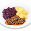 Runderhachee met rode kool