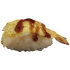 Geflambeerde garnalen kaas nigiri