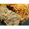 Shoarma schotel met gesmolten kaas