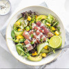 Salade sashimi verse zalm en tonijn