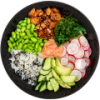 Poké bowl gemarineerde zalm