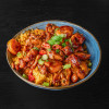 Nasi mix kip en scampi