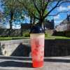 Pink lychee cream cheese tea