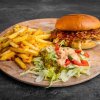 Plate Pulled Chicken Burger BBQ