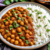 Chana masala with rice