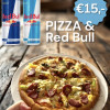 Pizza actie + Red Bull