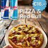 Pizza actie + Red Bull